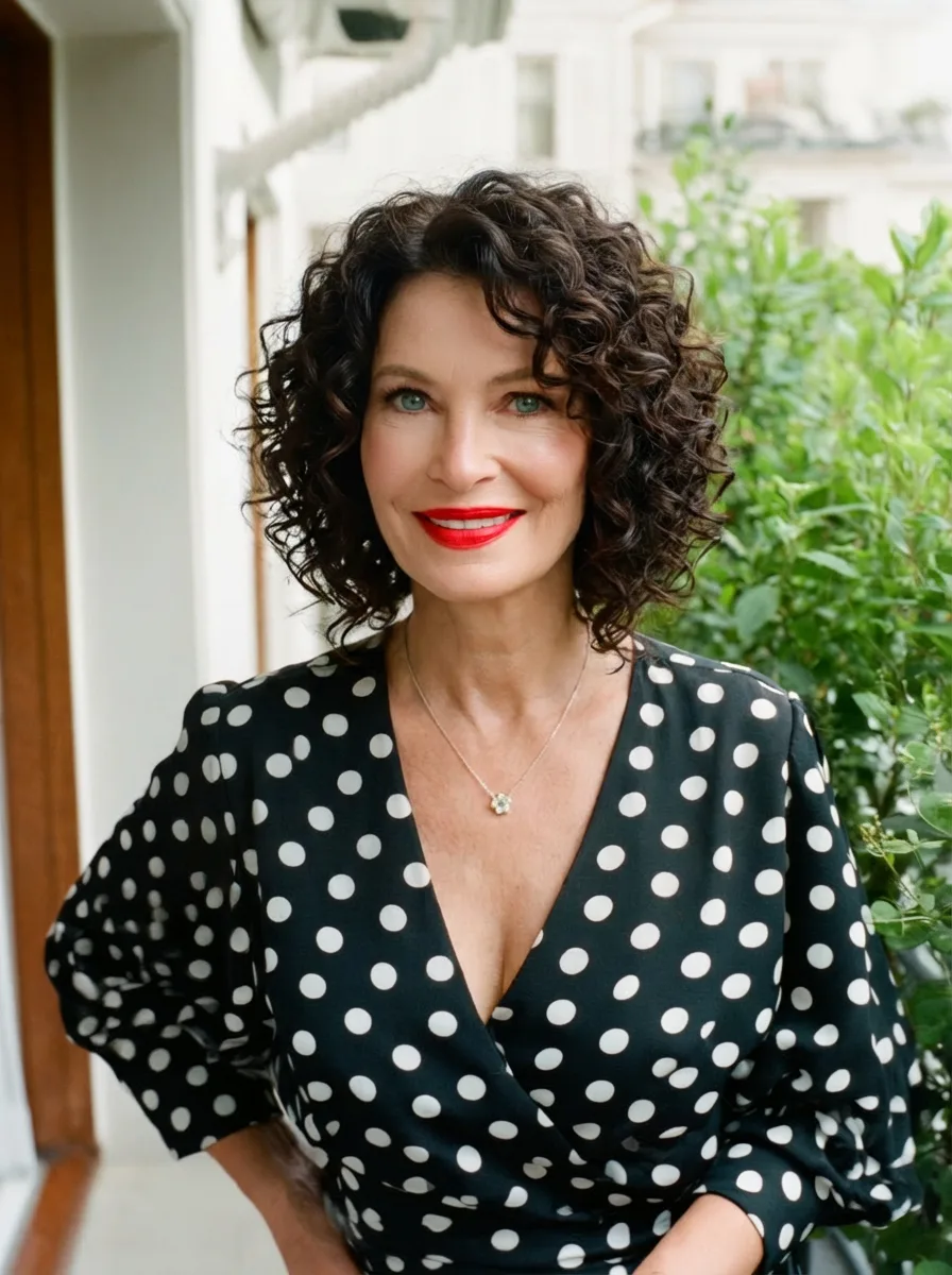 High-Volume Curly Chocolate Bob Without Bangs